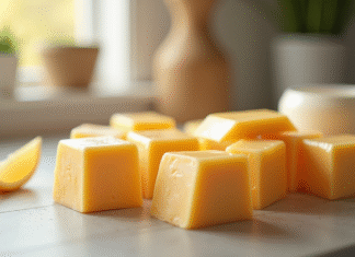 Comment bien congeler son fromage ? Les astuces à connaître Assortiment de fromages emballes dans un contenant en cuisine lumineuse