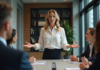 Fermeté sans autoritarisme : astuces et conseils pour s’affirmer positivement Femme confiante en réunion de bureau moderne