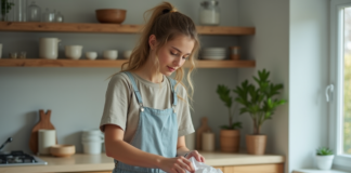Economie circulaire : conseils pour favoriser le recyclage des ressources Jeune femme trie des déchets recyclables dans la cuisine