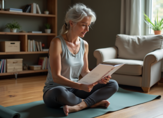 Yoga : quand ne pas le pratiquer ? Les précautions à prendre Femme méditant en yoga dans un salon chaleureux
