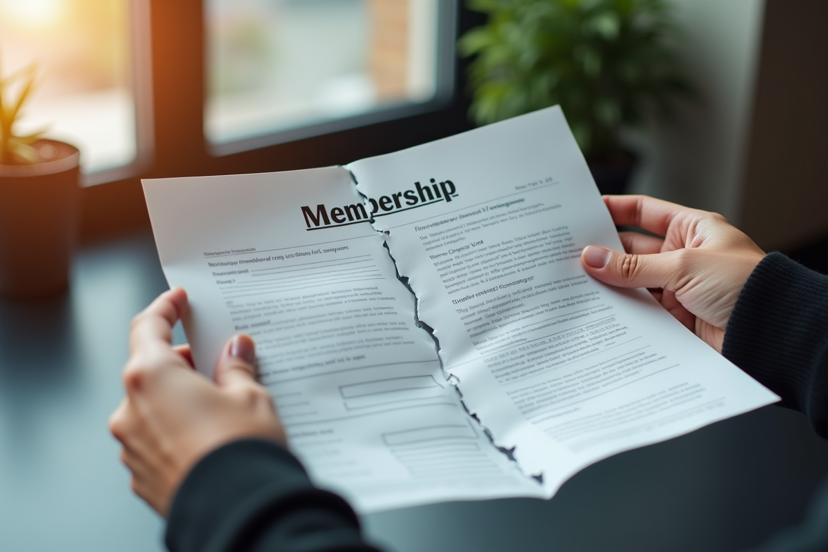 Mains déchirant contrat d