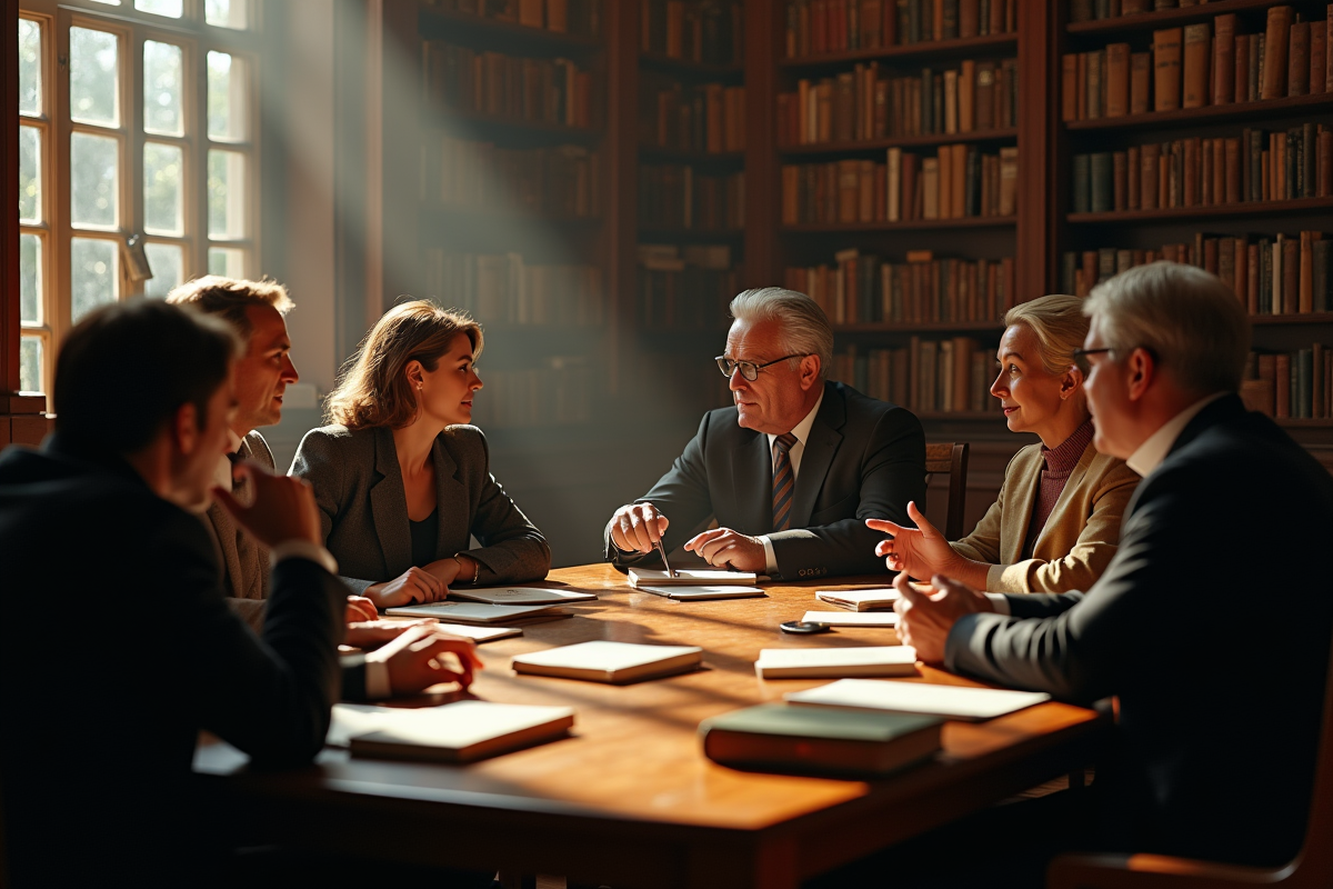 Personnages littéraires divers avec D autour d une table