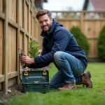 Métier rémunérateur sans diplôme : quel choisir pour gagner plus ? Jeune homme répare une clôture en bois dans un jardin
